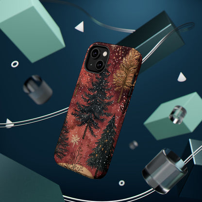 Rustic Red Winter Forest - MagSafe iPhone Series Case