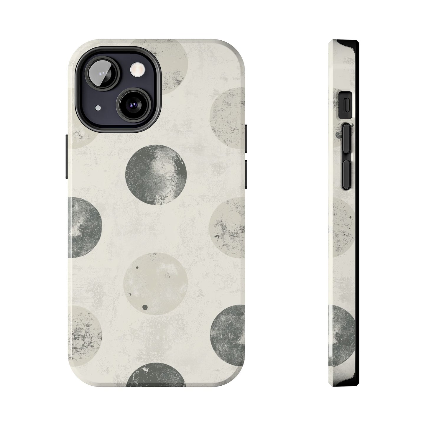 Vintage Polka Dot iPhone Case - Neutral Retro Protective Cover