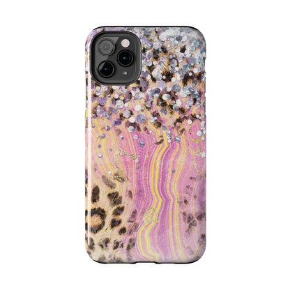 Crystal Glam Leopard - iPhone Series Case with Glitter and Gem Accents