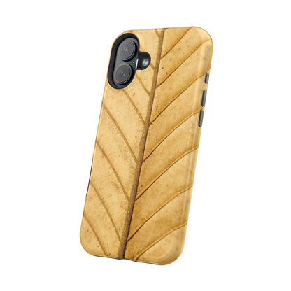 Golden Leaf Texture MagSafe Case – Minimal Nature Design