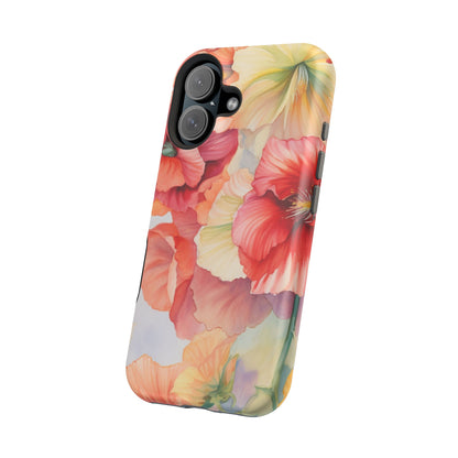 Gumamela Blush Pink Watercolor Floral – MagSafe Compatible iPhone Case