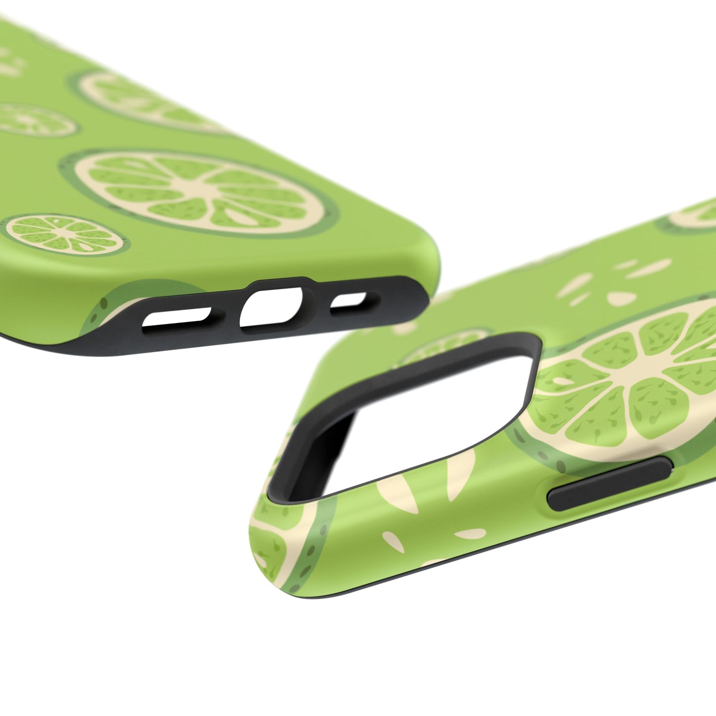 Zesty Lime Splash Tough MagSafe iPhone Case – Fresh Citrus Design, Dual-Layer Protection