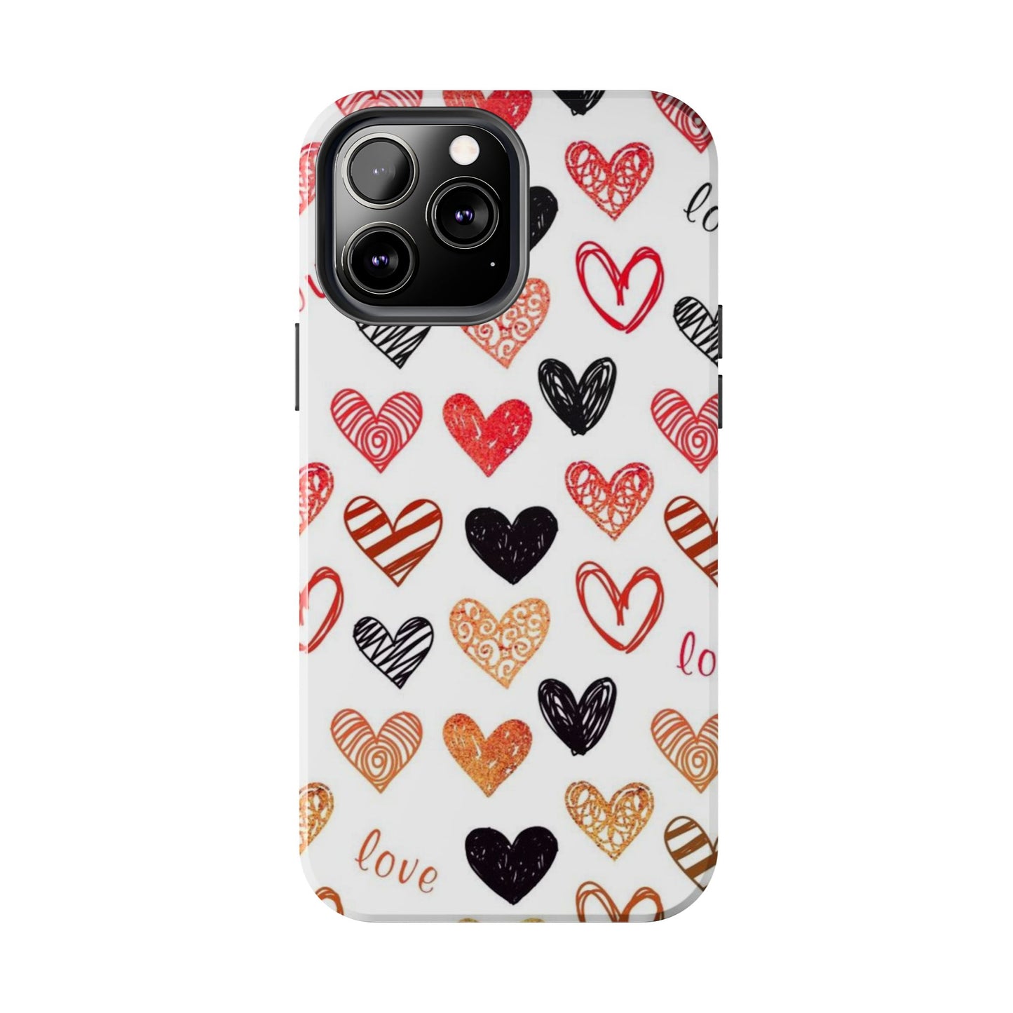 iPhone Case: Hand-Drawn Hearts & Love