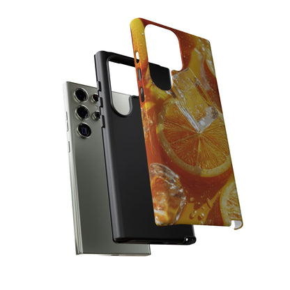 Citrus Orange Splash Samsung Galaxy Case – Dual-Layer Tough Protection, Vibrant Summer Design