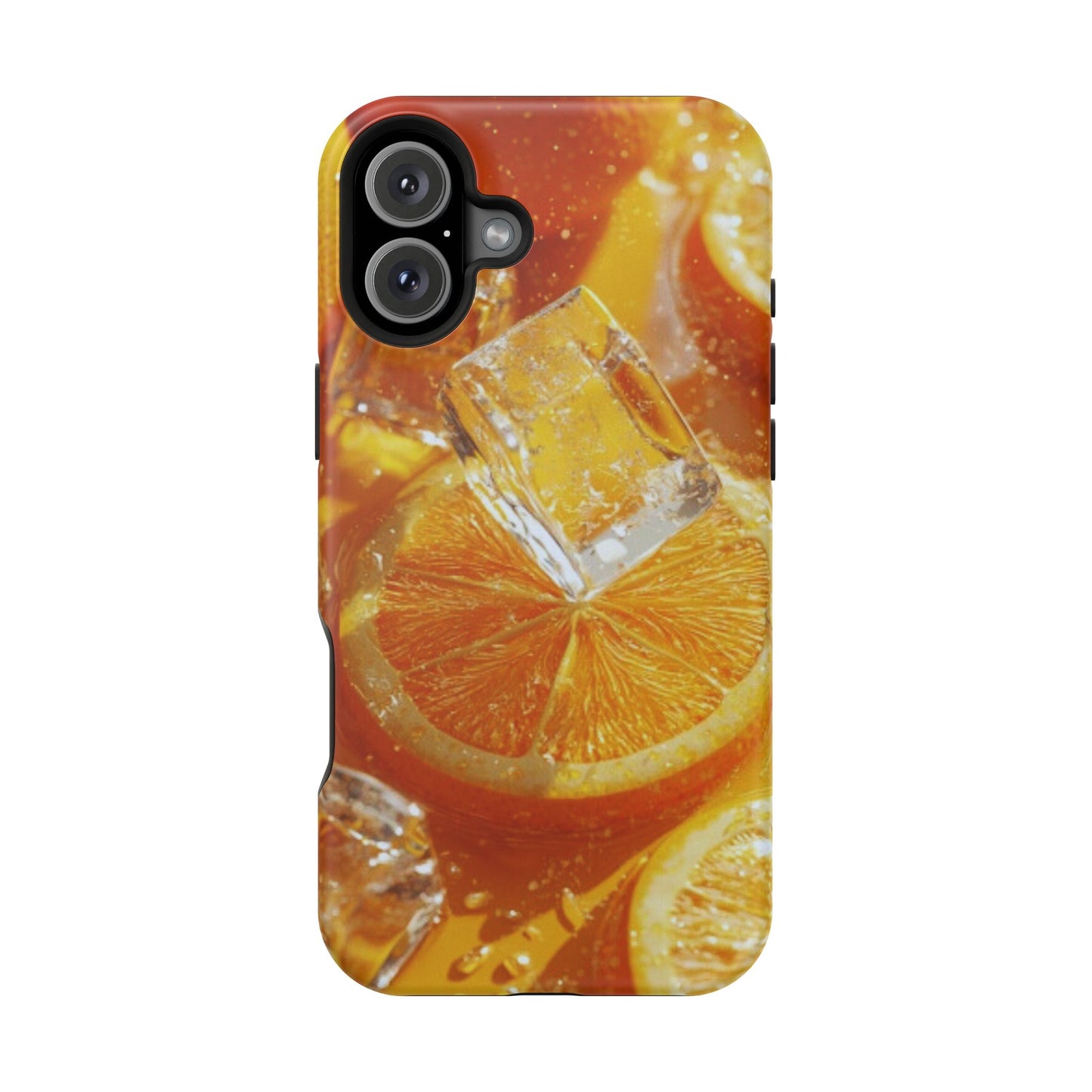 Citrus Orange Splash MagSafe iPhone Case – Dual-Layer Tough Protection, Vibrant Summer Design