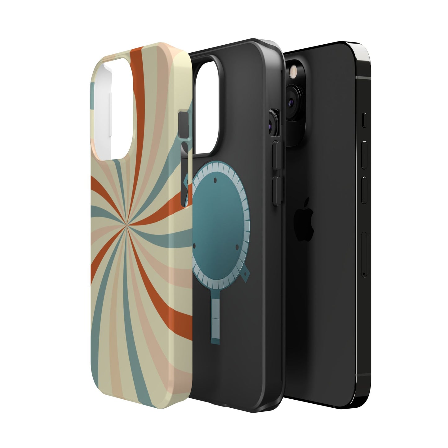 Retro Swirl MagSafe iPhone Case – Durable, Vintage-Inspired Design with Dual-Layer Protection