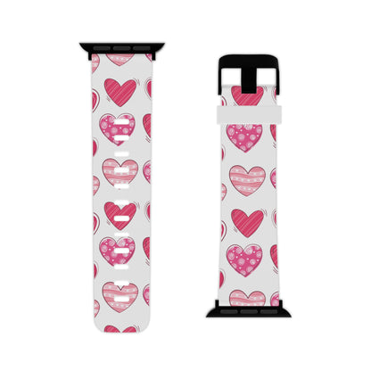  Playful Pink Hearts Apple Watch Band