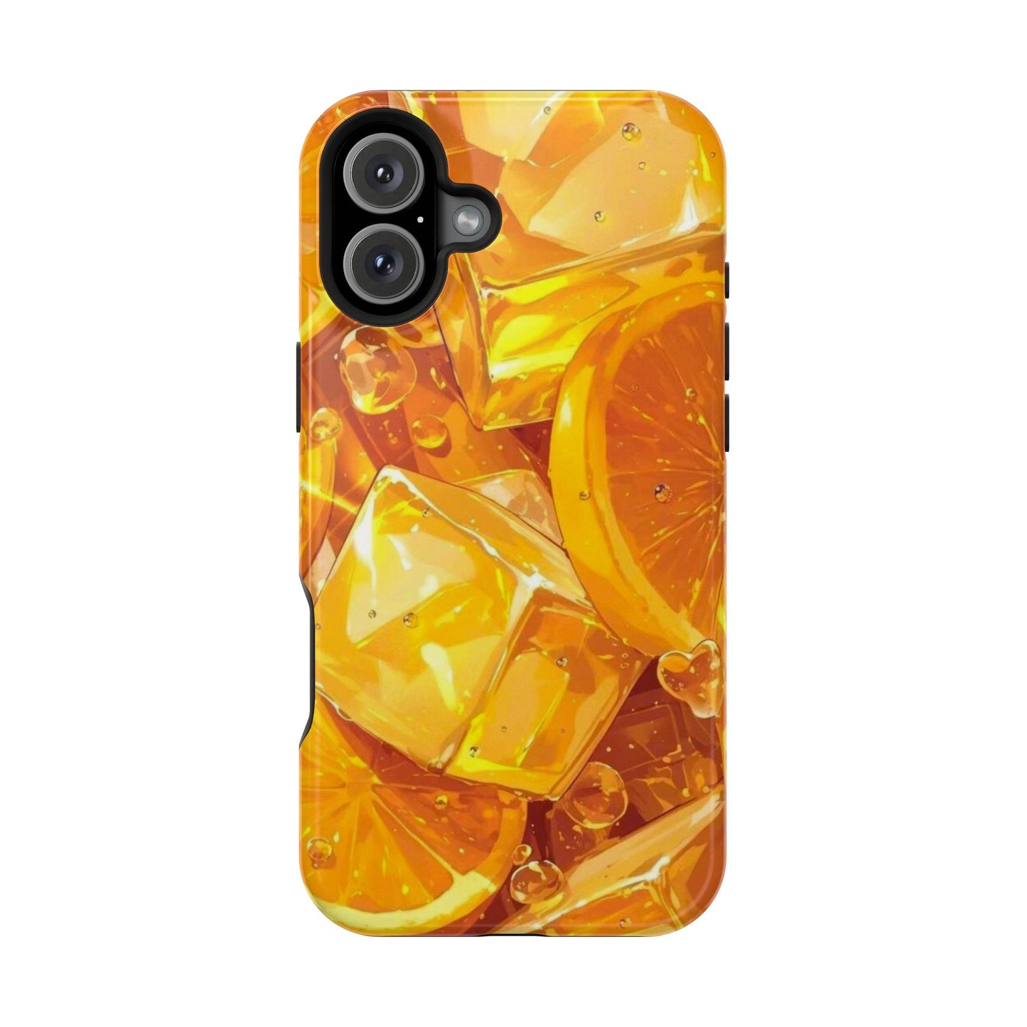 Citrus Splash MagSafe iPhone Case – Bright Orange Slices & Ice, Dual-Layer Protection