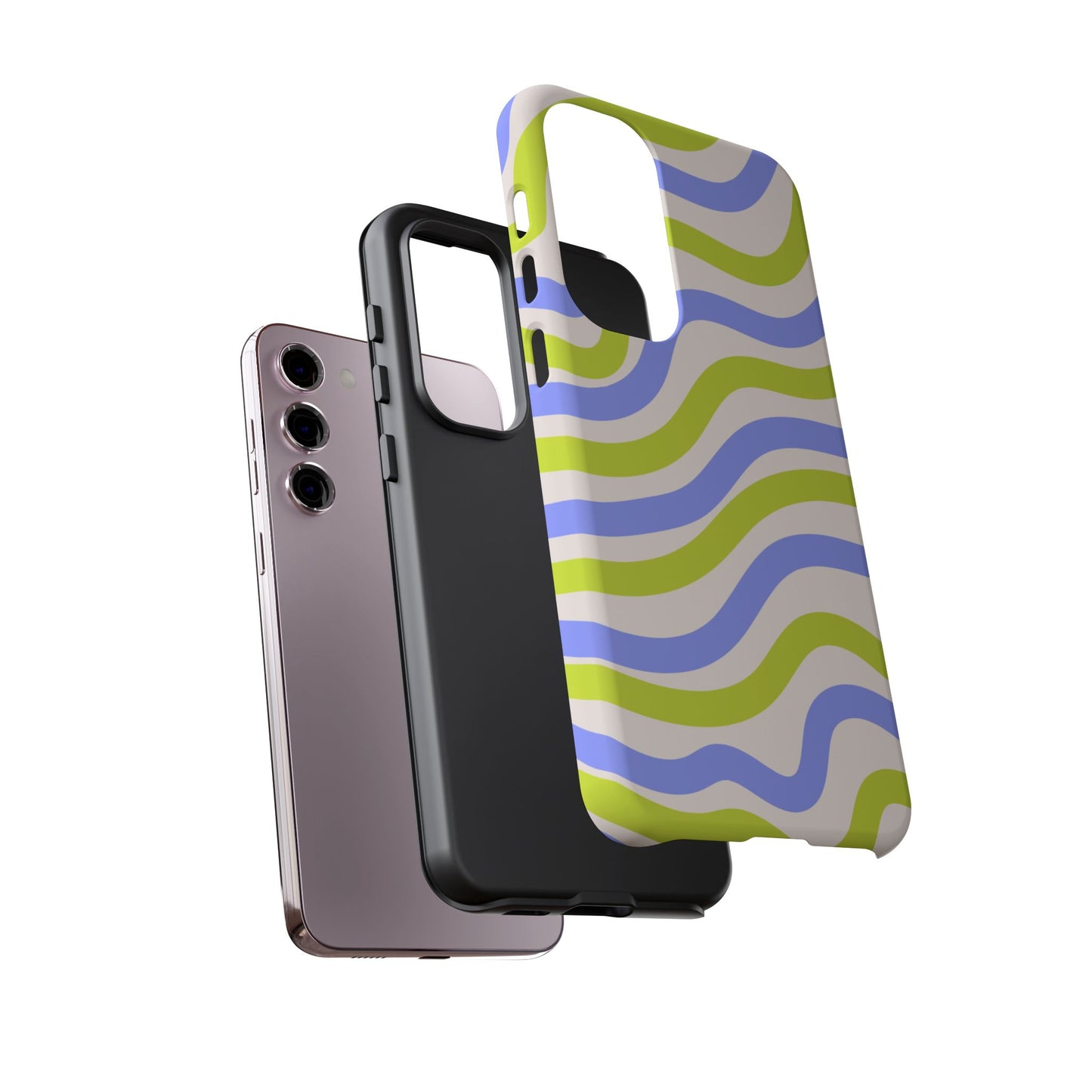 Neon Wave Samsung Galaxy Case – Bold Dual-Layer Protection with 70s-Inspired Vibe