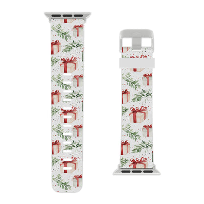 Watercolor Holiday Gifts & Greenery Apple Watch Band