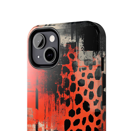 Cheetah Plaid iPhone Case – Red & Black Pattern