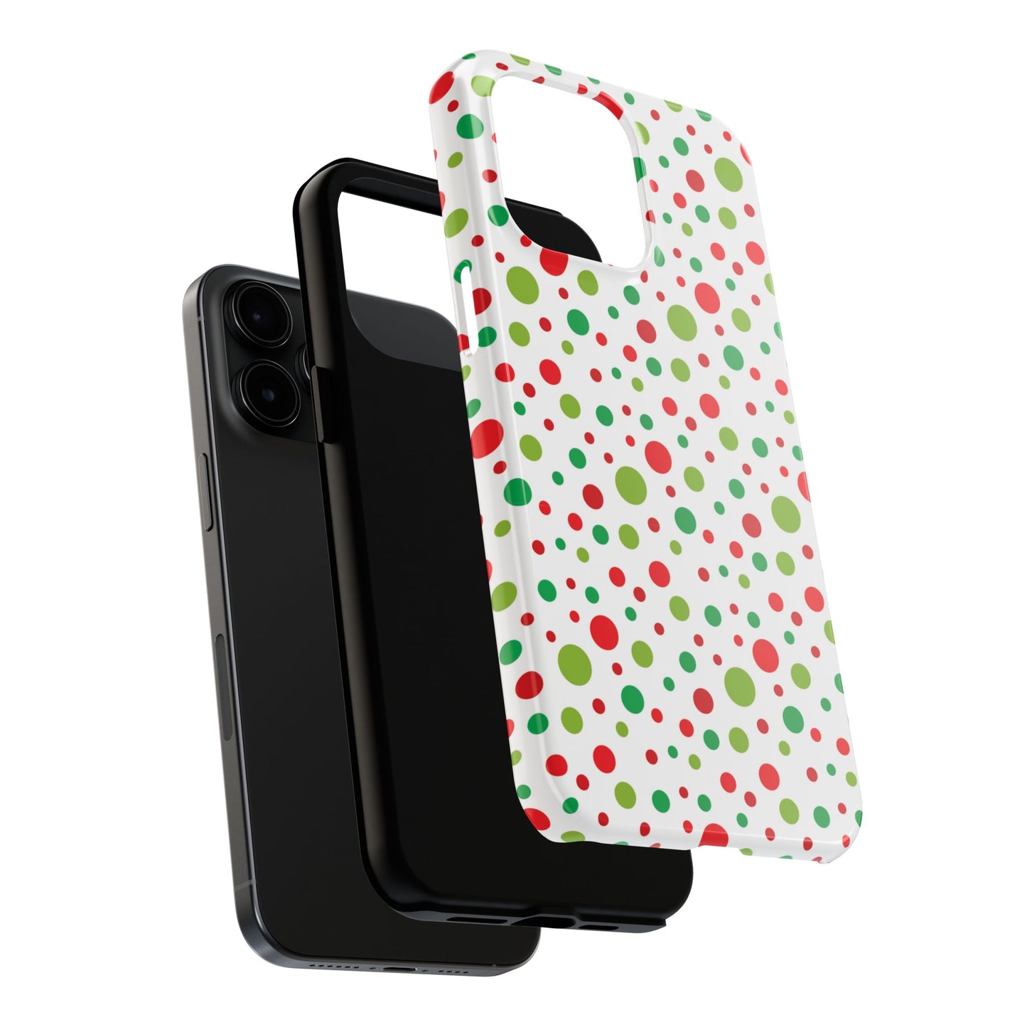 Red & Green Christmas Polka Dots – iPhone Case