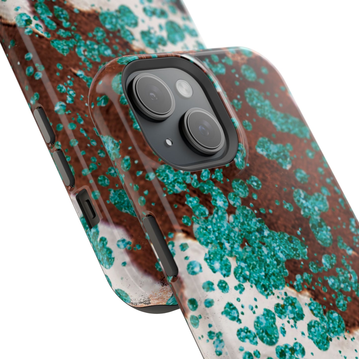 Teal Glitter Cowhide - MagSafe iPhone Series Case