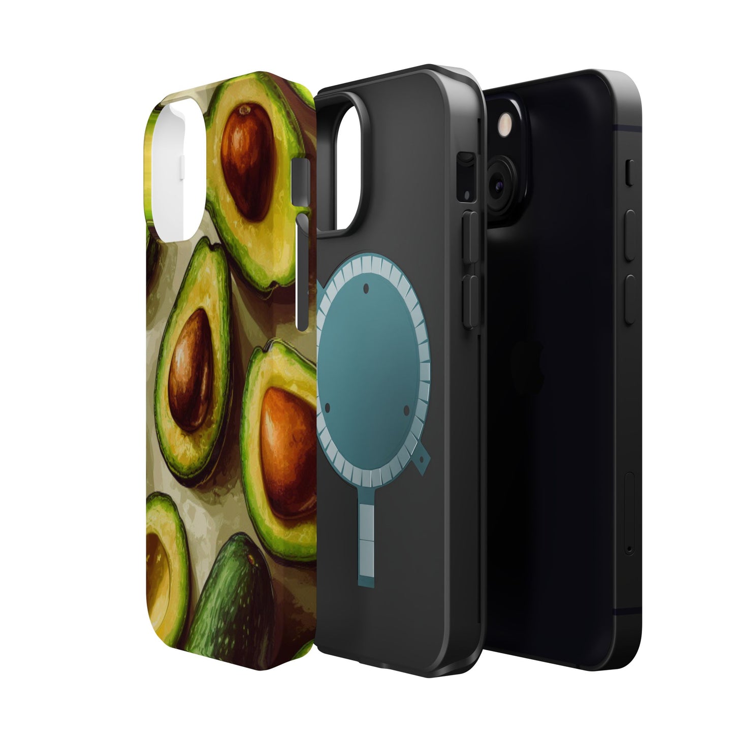 Realistic Avocado MagSafe iPhone Case – Detailed Green Fruit Design, Shockproof Protection