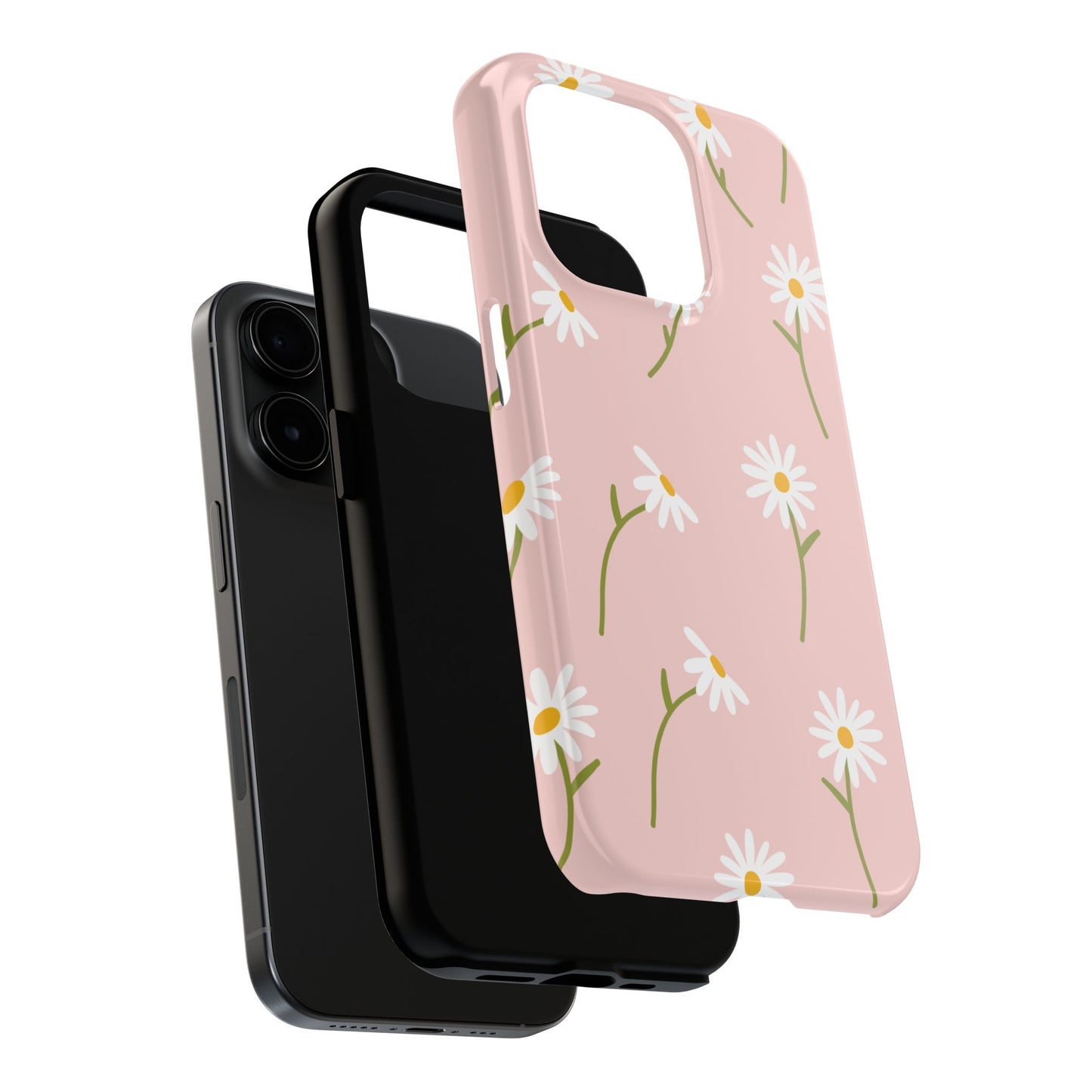 Daisy Delight Tough iPhone Case – Cute Floral Design with Dual-Layer Protection