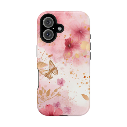 Blush Pink Floral Butterfly - MagSafe iPhone Case