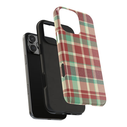 Red & Cream Vintage Plaid – Durable & Stylish iPhone Case