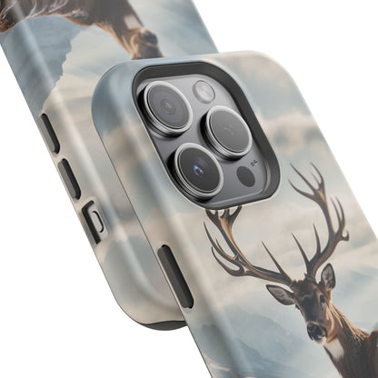 Alpine Majesty: Stag in Snow – MagSafe iPhone Case