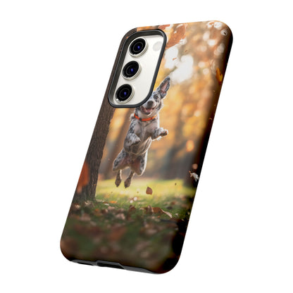 Energetic Blue Heeler Forest Pup Samsung Galaxy Case – Durable Outdoor-Inspired Design