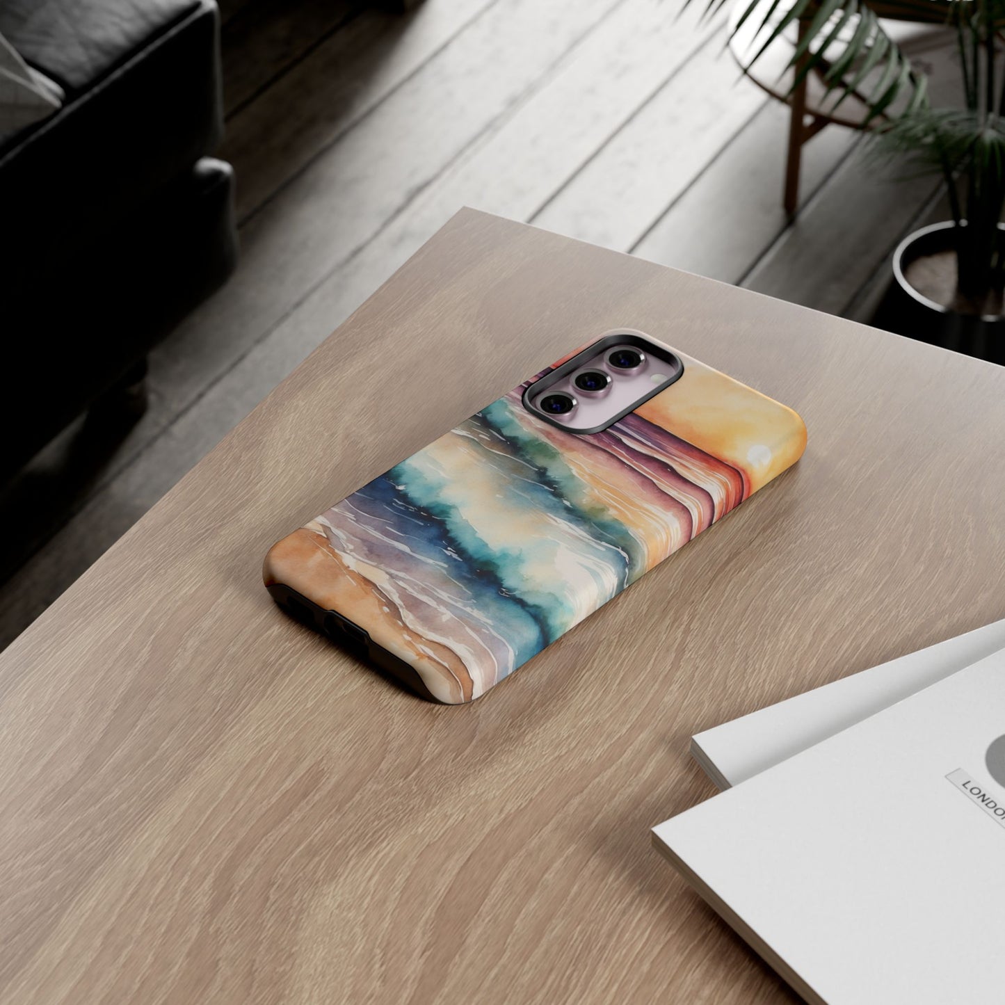 Sunset Waves Samsung Galaxy Case – Vibrant Watercolor Design