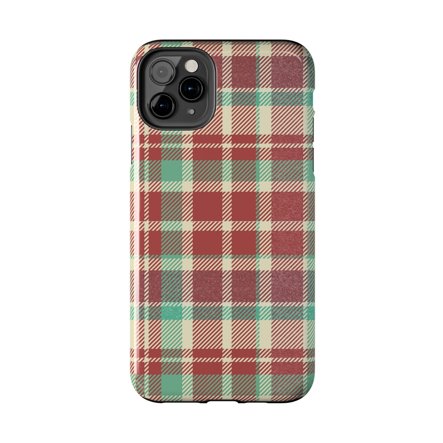 Red & Cream Vintage Plaid – Durable & Stylish iPhone Case