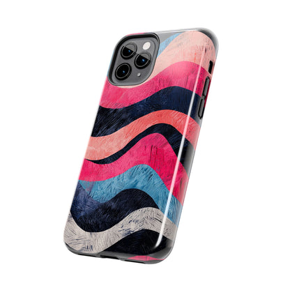 Abstract Wave Pattern iPhone Case – Shockproof, Matte Finish, Dual-Layer Protection