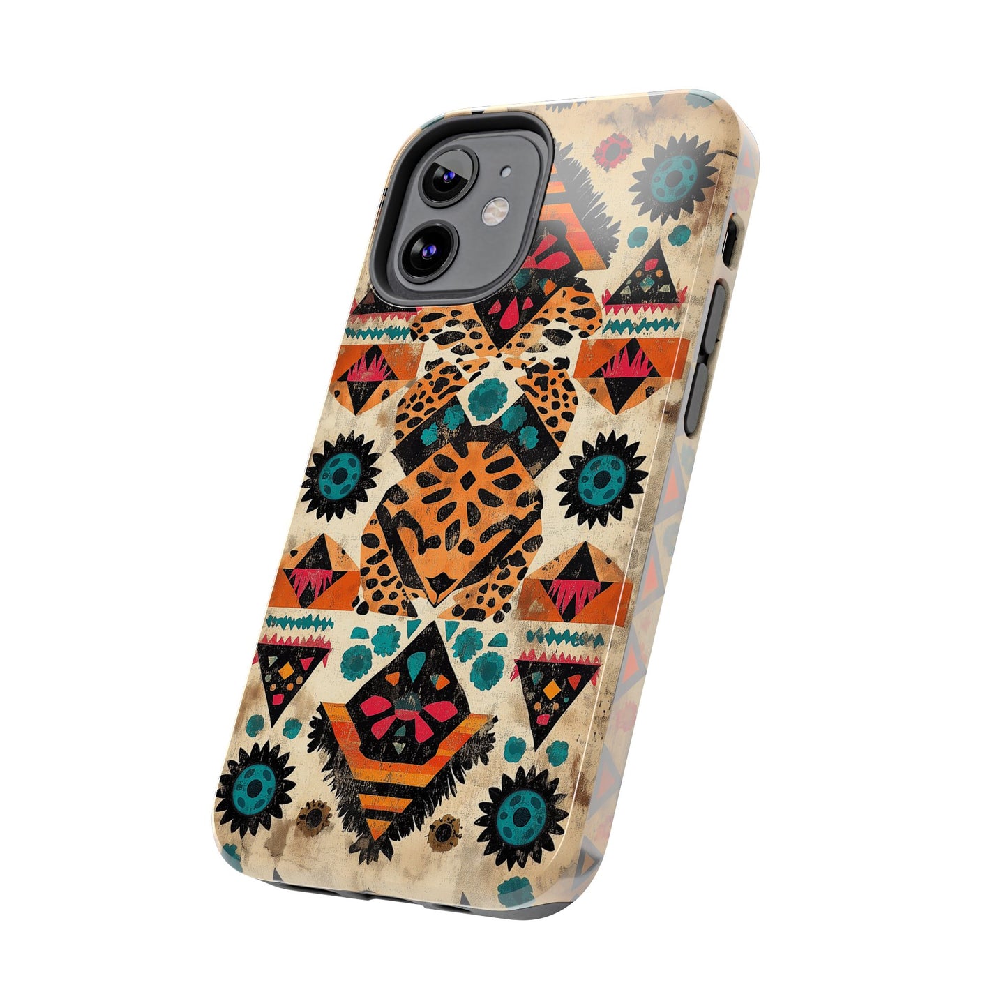 Bohemian Leopard & Tribal Floral Tough MagSafe iPhone Case – Vibrant Eclectic Design, Dual - Layer Protection - BOGO Cases