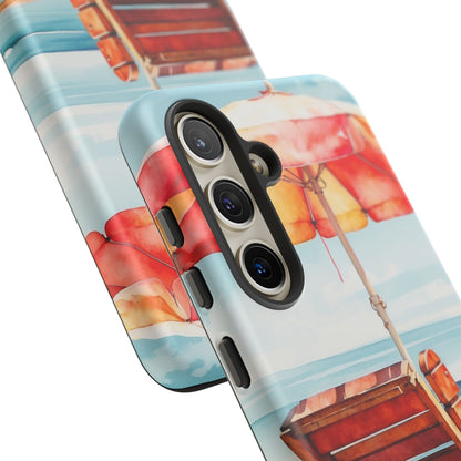 Beachfront Sunset Lounge Samsung Galaxy Case – Vibrant Watercolor Design