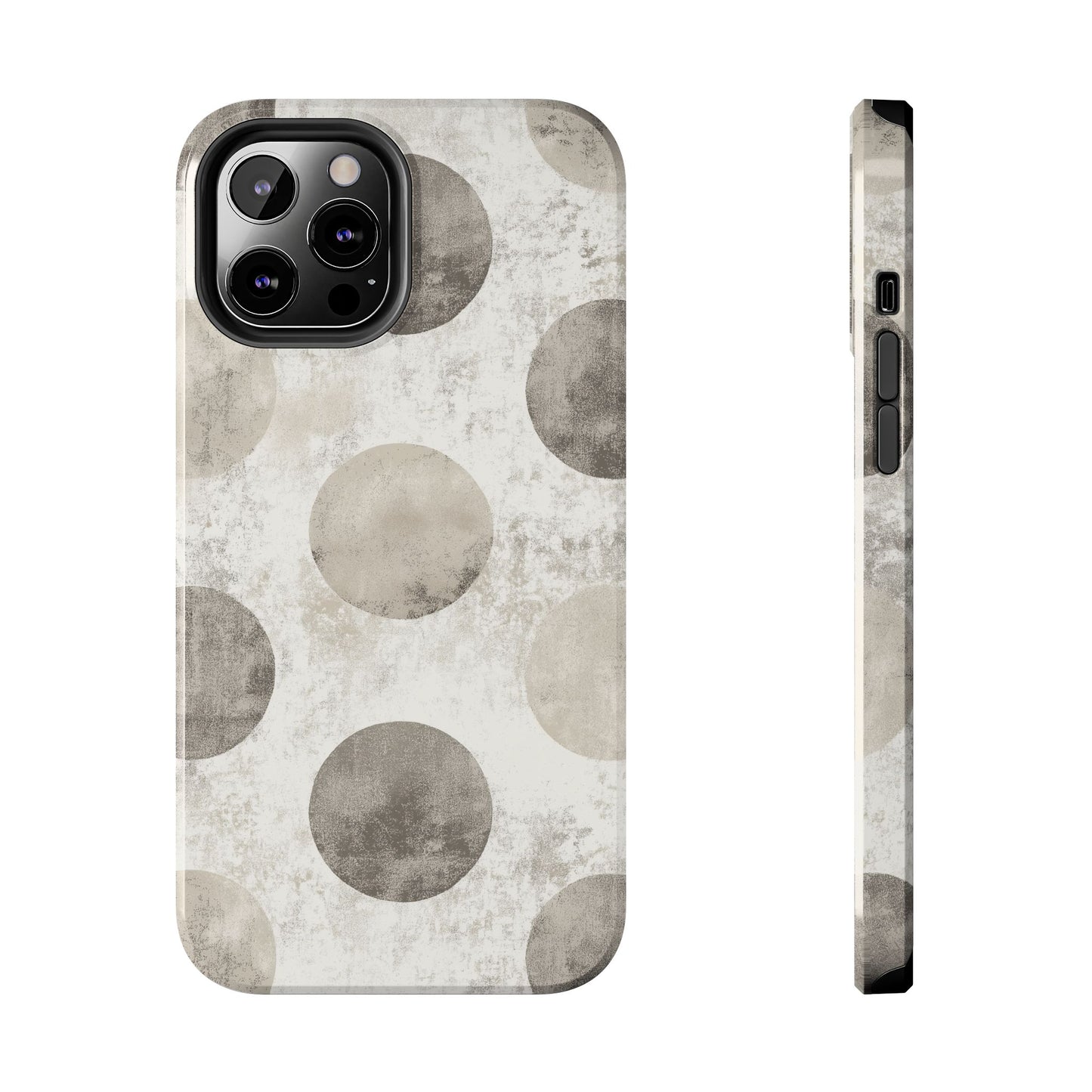 Vintage Polka Dot iPhone Case - Minimalist Neutral Protective Cover