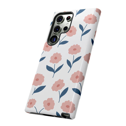 Playful Pink Floral Tough Samsung Galaxy Case – Soft Pastel Design, Slim & Shockproof - BOGO Cases