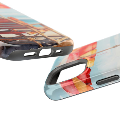 Beachfront Sunset Lounge MagSafe iPhone Case – Vibrant Watercolor Design