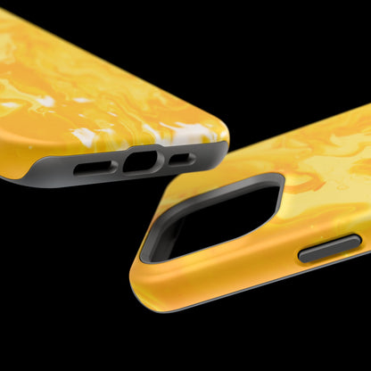 Luxe Yellow Marble MagSafe iPhone Case – Bold Golden Elegance with Magnetic Precision