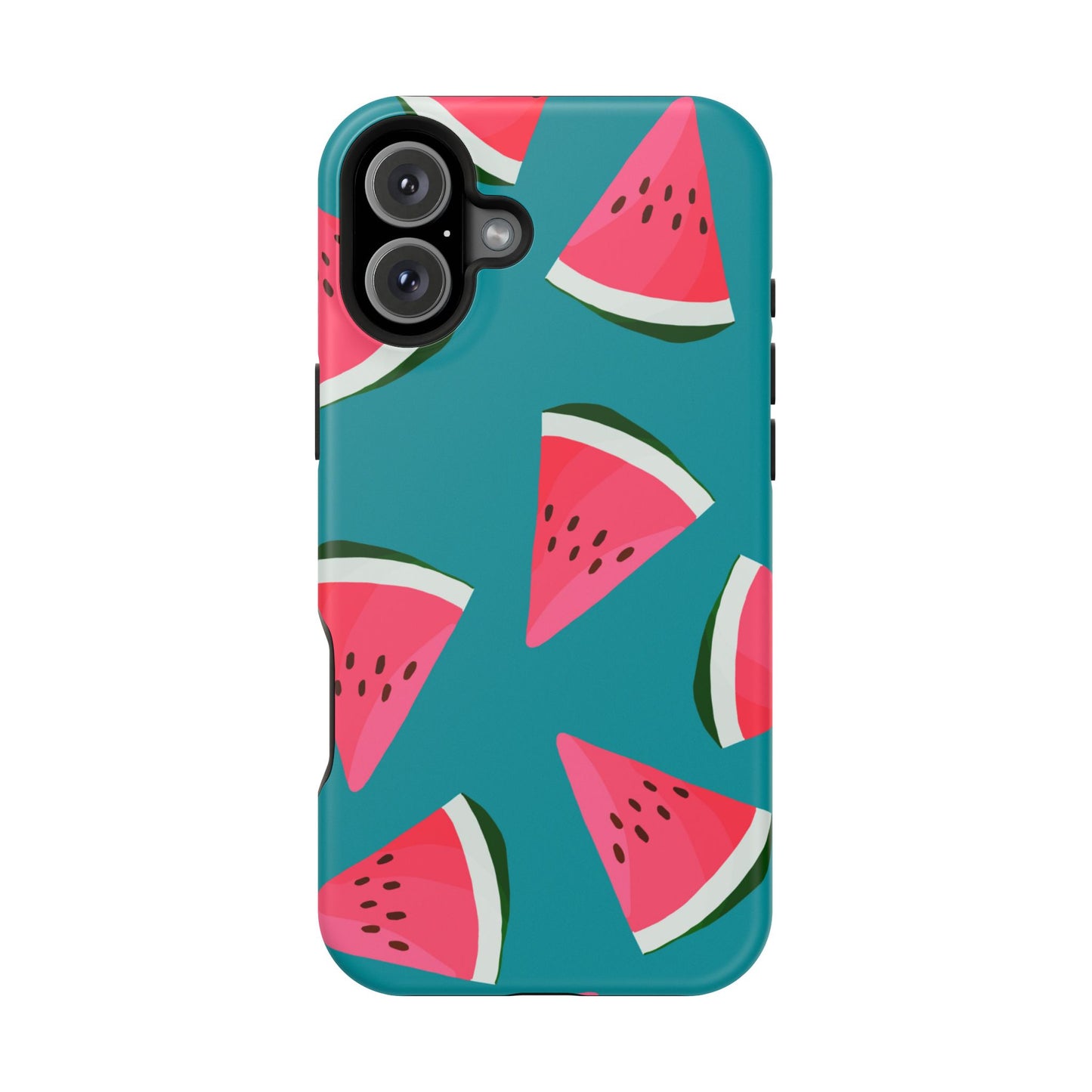 Watermelon Bliss MagSafe iPhone Case – Vibrant Summer Fruit Design on Teal Background