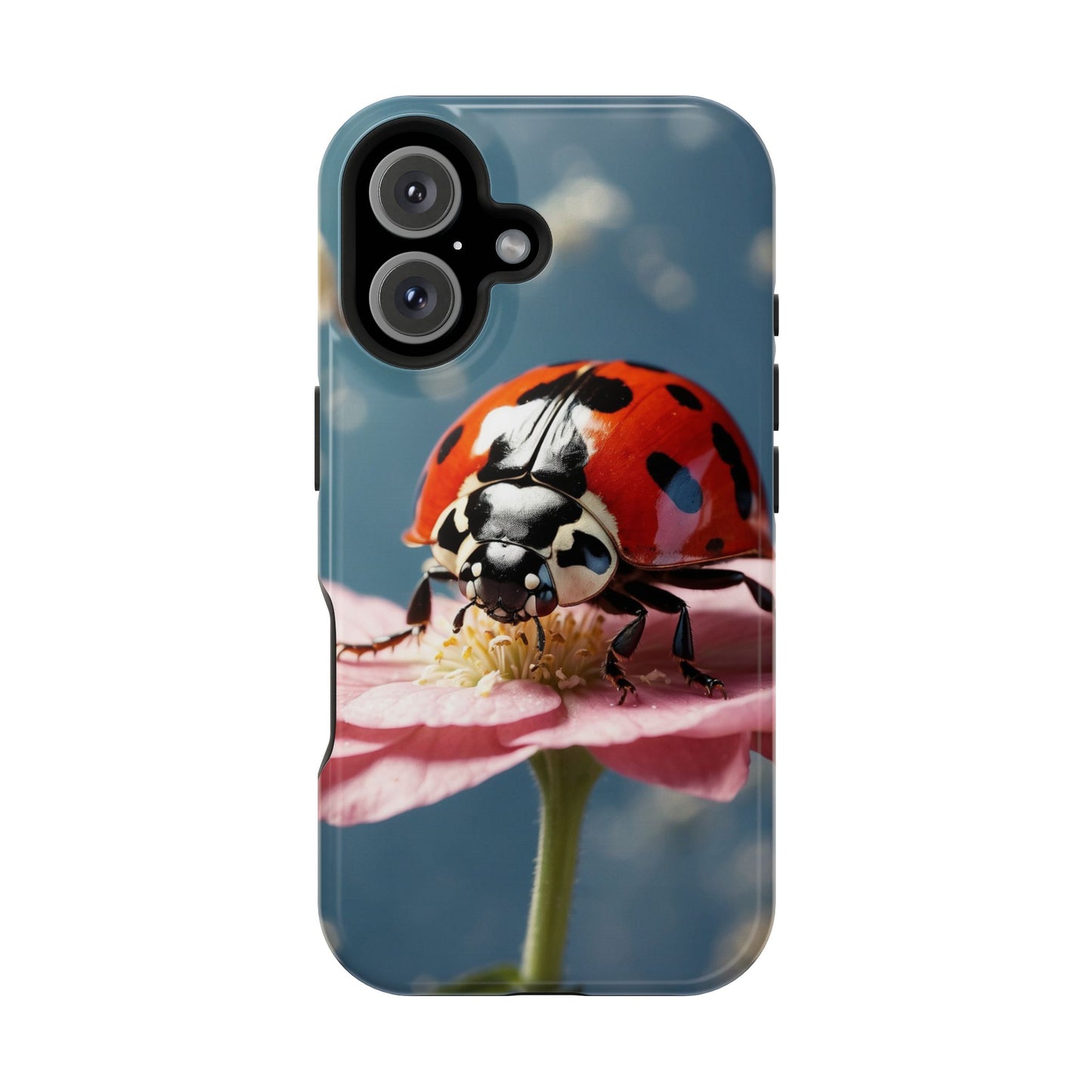 MagSafe iPhone Case: Floral Ladybug Delight