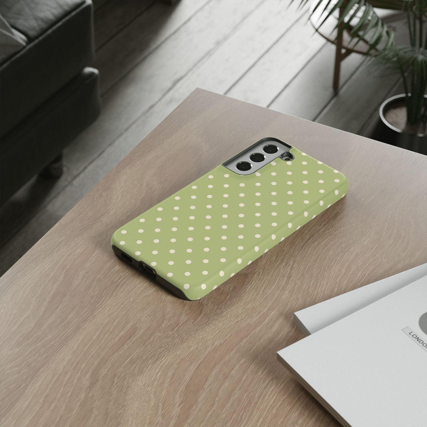 Sage Green Polka Dots – Samsung Galaxy Case