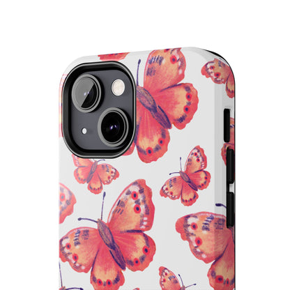 Coral Butterfly iPhone Case – Slim, Protective Design with Bold Watercolor Print