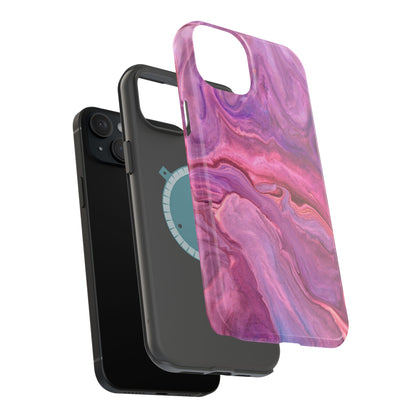 Lavender Dreamscape – MagSafe Case with Abstract Purple & Pink Marble Art