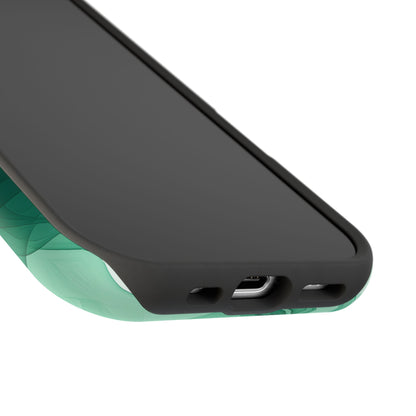 Translucent Flowing Green Fabric MagSafe iPhone Case – Elegant Fluid Design