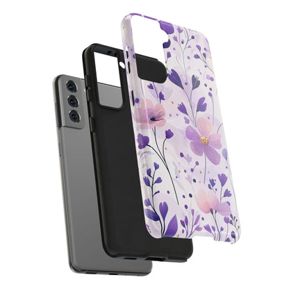 Purple Floral Bliss Samsung Galax Case – Delicate Blossom Design