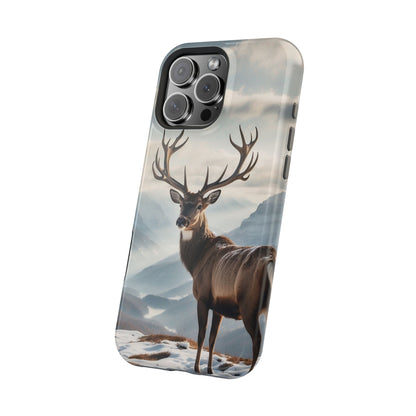 Alpine Majesty: Stag in Snow – MagSafe iPhone Case