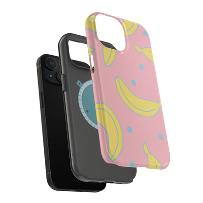 Pink Banana Pop MagSafe iPhone Case – Cute Pastel Design with Fun Retro Vibe