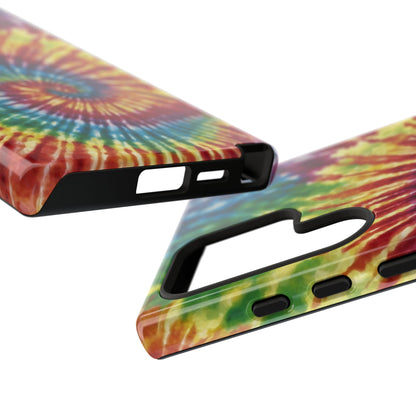 Colorful Retro Tie-Dye Samsung Galaxy Case – Spiral Rainbow Design