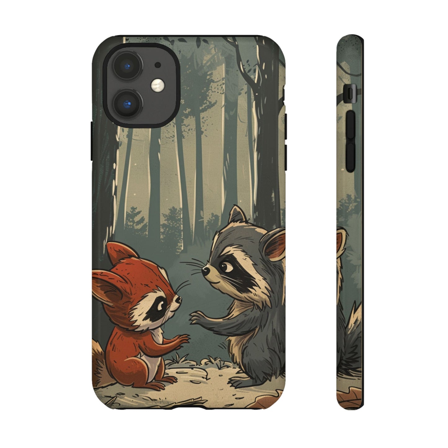 Whimsical Woodland Raccoons Phone Case