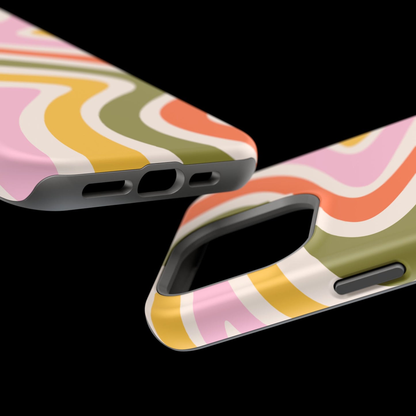 Retro Groove MagSafe iPhone Case – 70s-Inspired Design with Dual-Layer Protection