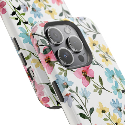 Watercolor Floral Bliss – MagSafe Case with Pastel Flower Design