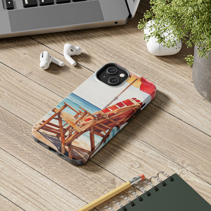 Beach Bliss iPhone Series Case – Relaxing Seaside Chair and Umbrella Design