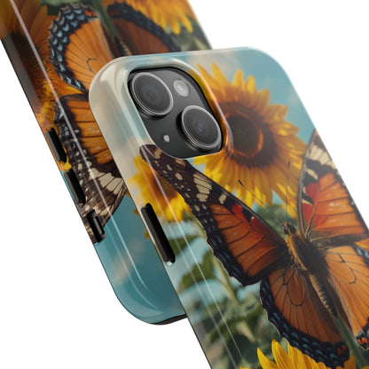 Vibrant Butterfly & Sunflower – iPhone Case