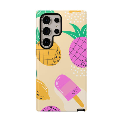 Tropical Pop Samsung Galaxy Case – Fun Pineapple & Lemon Design with Vibrant Summery Colors