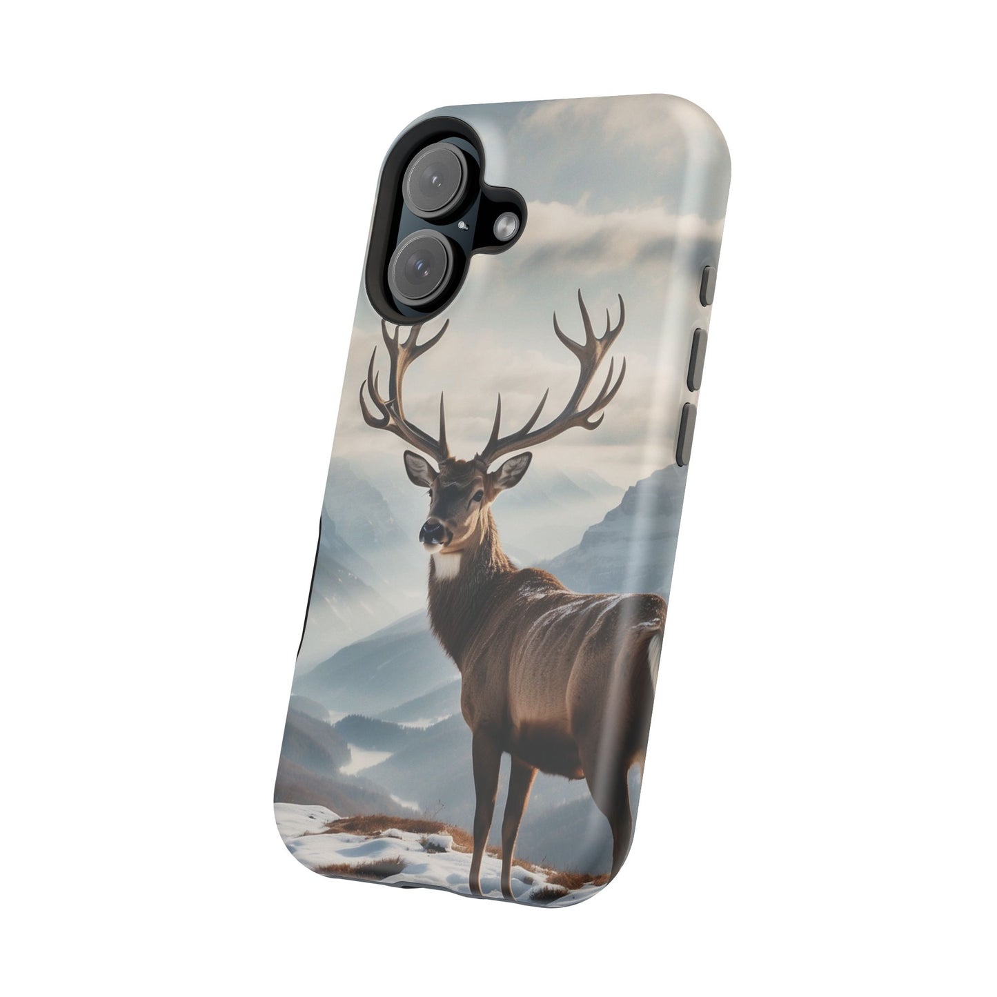 Alpine Majesty: Stag in Snow – MagSafe iPhone Case