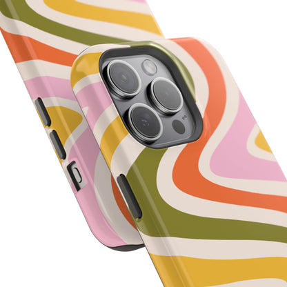 Retro Groove MagSafe iPhone Case – 70s-Inspired Design with Dual-Layer Protection